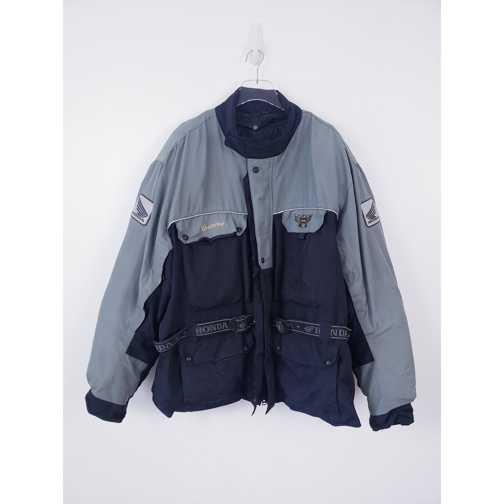 Honda GoldWing Jacket Grey Black GL Eagle Logo Softshell Full Zip Mens Size XL